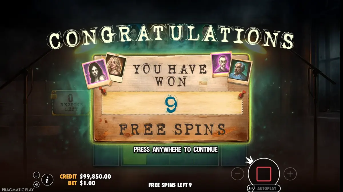 Cena atmosférica e sombria do slot Sanatorium Secrets com interface de jogo
